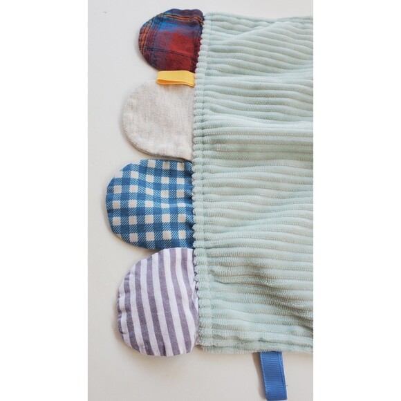 Modern Baby Blue Elephant Security Blanket Teether Crinkle Lovey Sensory Tags - Picture 2 of 8